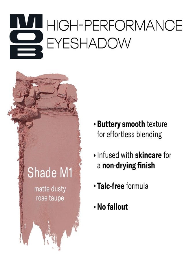 MOB Beauty Eyeshadow M1 Matte Dusty Rose – Cool-Toned Soft Pink Shade for Crease or All Over Wash, Talc-Free Vegan Cruelty-Free Skincare Infused Long Wear Sustainable Refillable Compact - Image 2